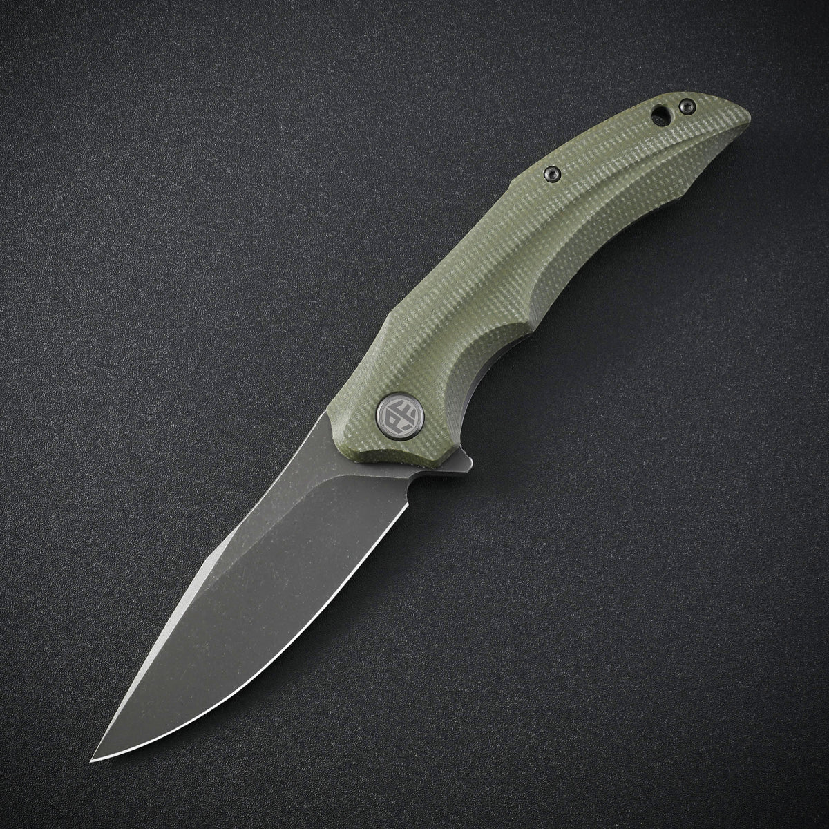 Petrified Fish PFP10 Hairtail,3.54" K110 Steel Blade,149g Micarta/Carbon Fiber Handle,Flipper Liner Lock Folding Knife