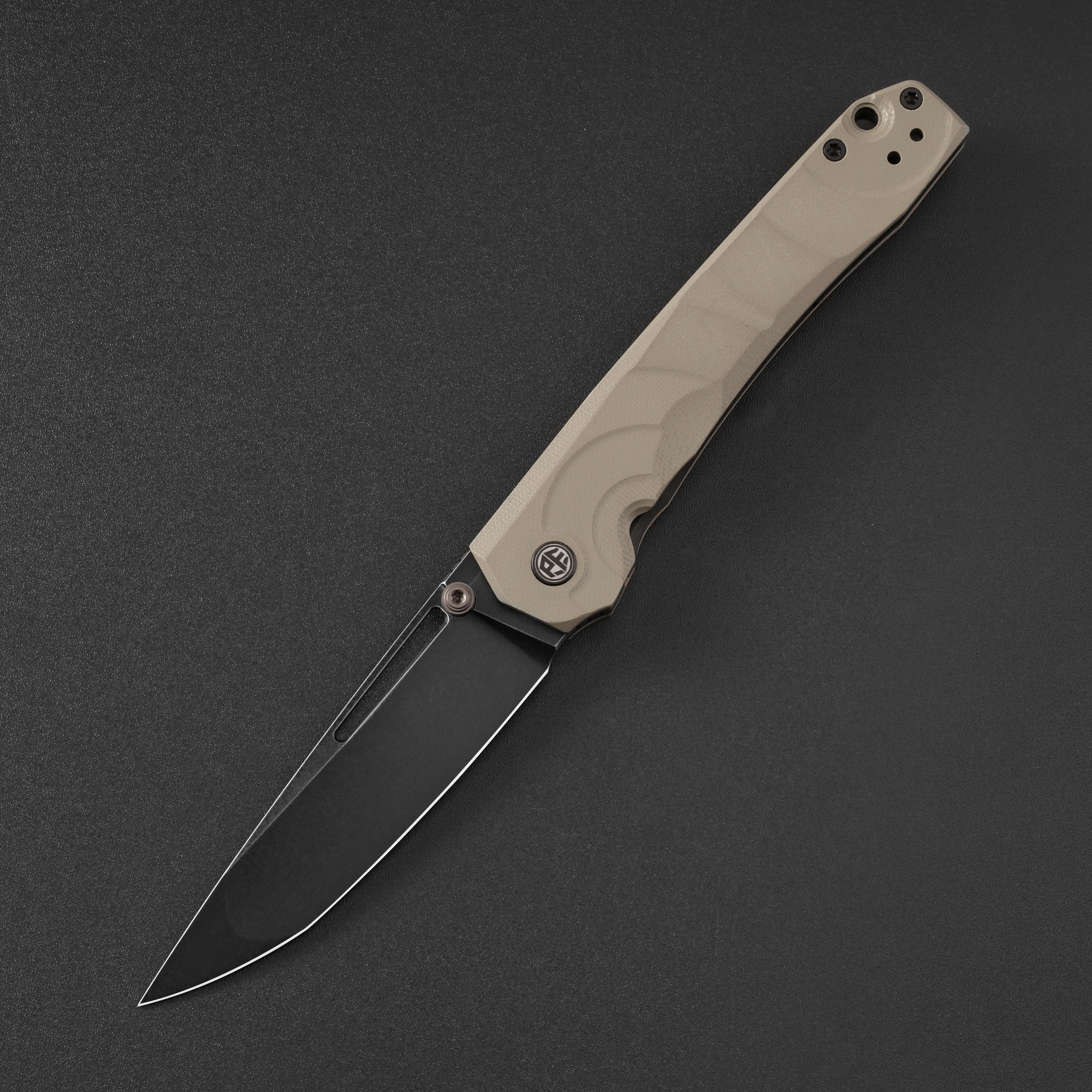 Petrified Fish PFP11 Ripple,3.78" 14C28N Steel Hollow Blade,G10 Handle,Front Flipper Thumb Stud Liner Lock Folding Knife