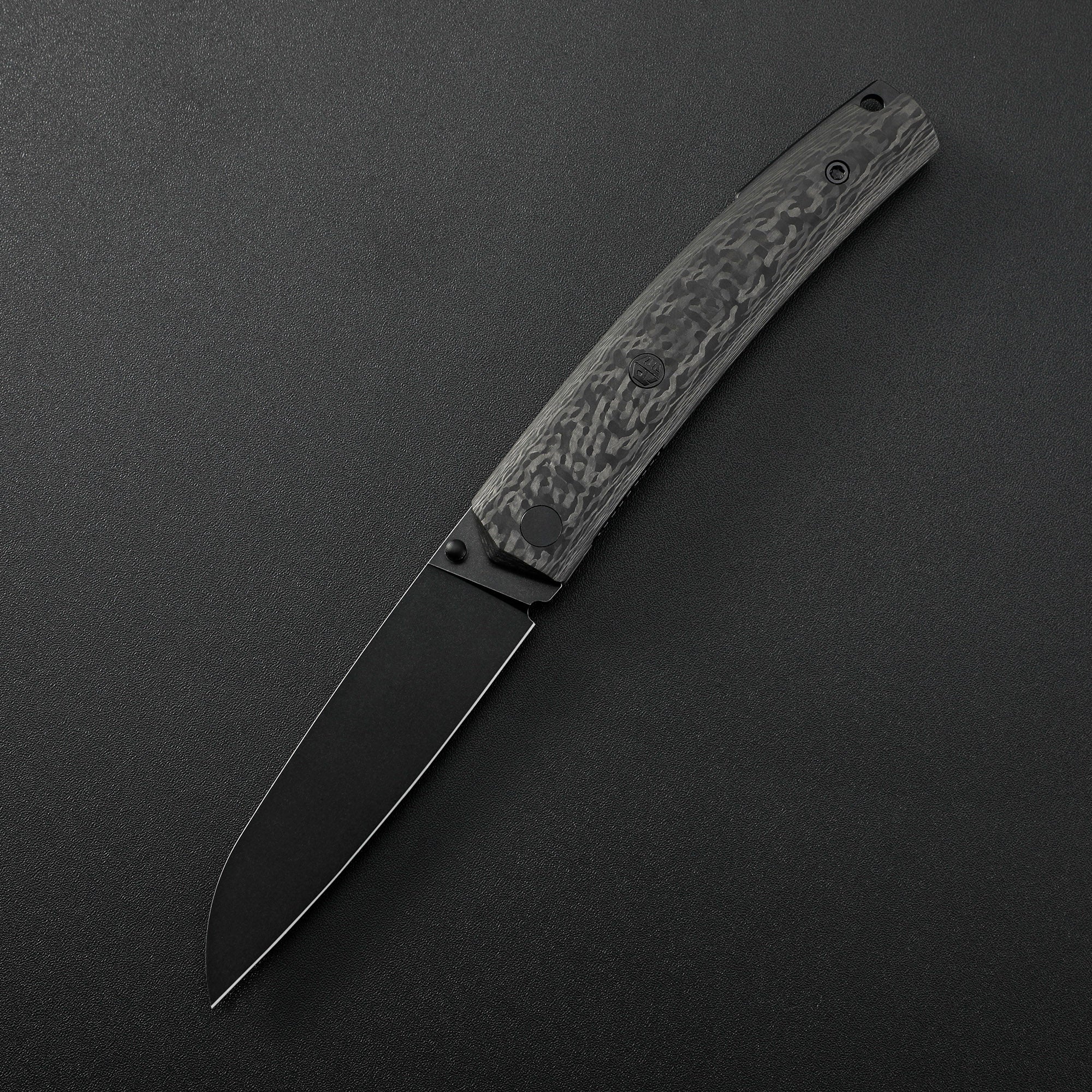 Petrified Fish PF719 V2-Patte,3.43"14C28N Steel Blade,Wood/Carbon Fiber/G10 Handle,Thumb Stud Liner Lock Folding knife