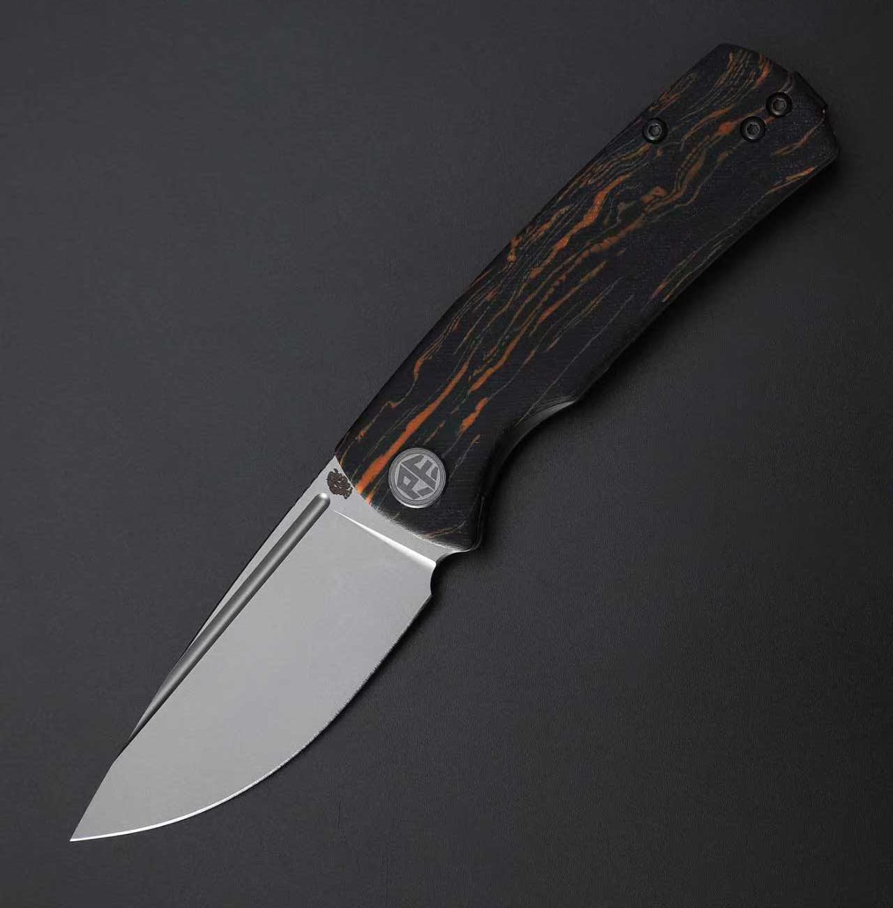 Petrified Fish PFP01X Beluga,2.99" 14C28N Blade,95.6g G10/Carbon Fiber Handle Front Flipper Liner Lock Folding Knife