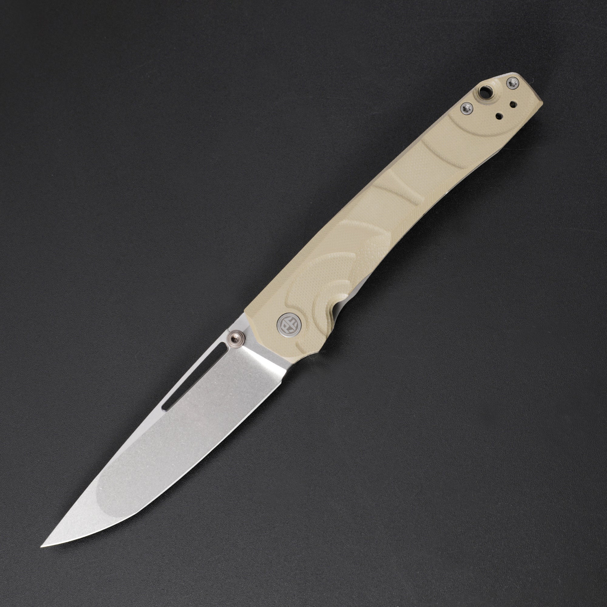 Petrified Fish PFP11 Ripple,3.78" 14C28N Steel Hollow Blade,G10 Handle,Front Flipper Thumb Stud Liner Lock Folding Knife