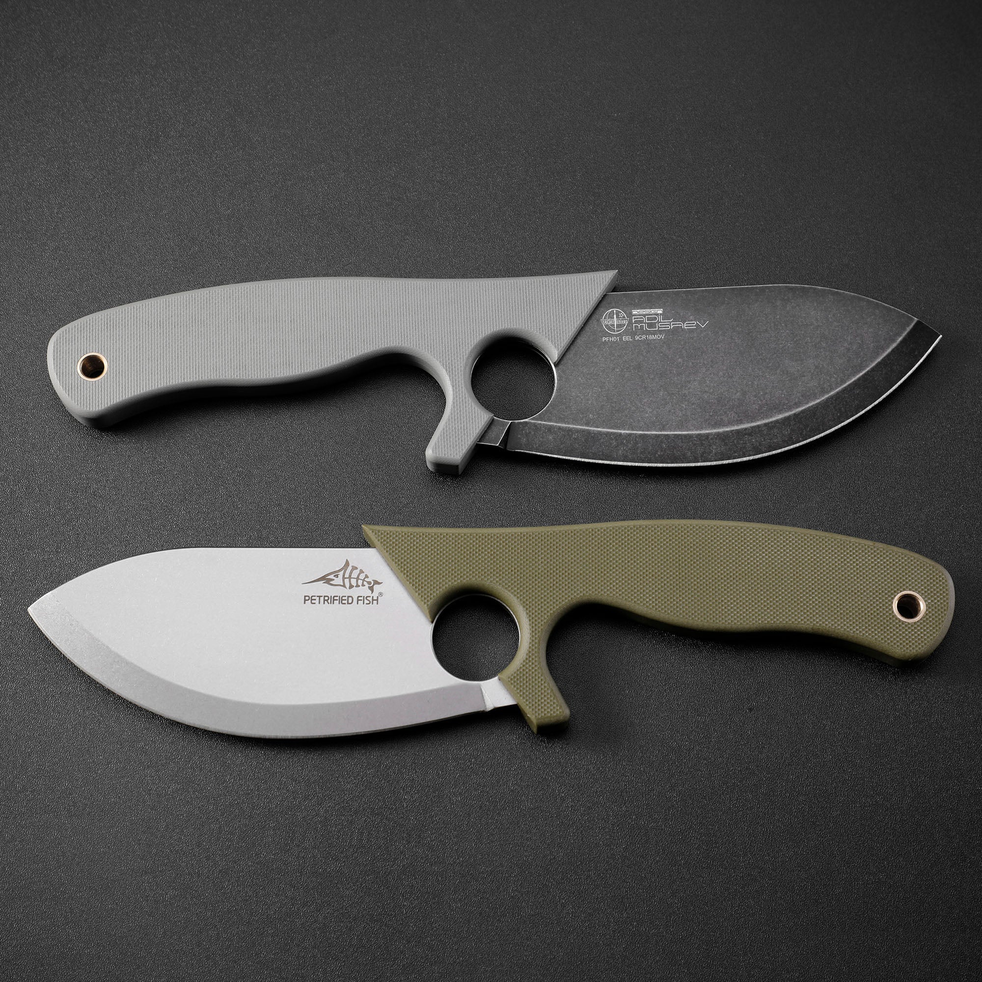 Petrified Fish PFH01 EEL,3.46" 9CR18MOV Blade,G10 Handle,Multifunctional Fixed Blade knife