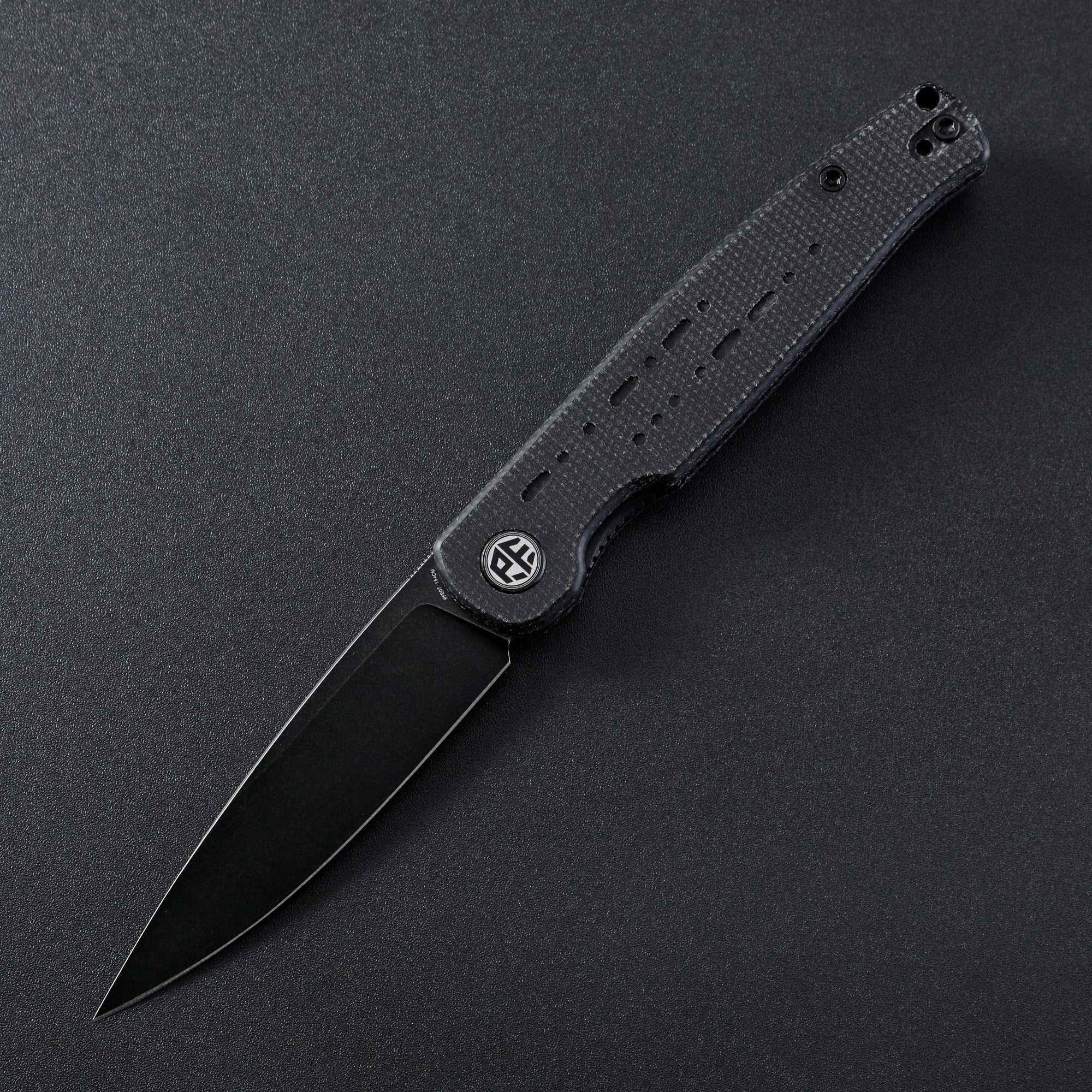 Petrified Fish PFE07 Morse,3.31" 154CM Blade,G10/Micarta Handle Front Flipper Liner Lock  Folding Knife