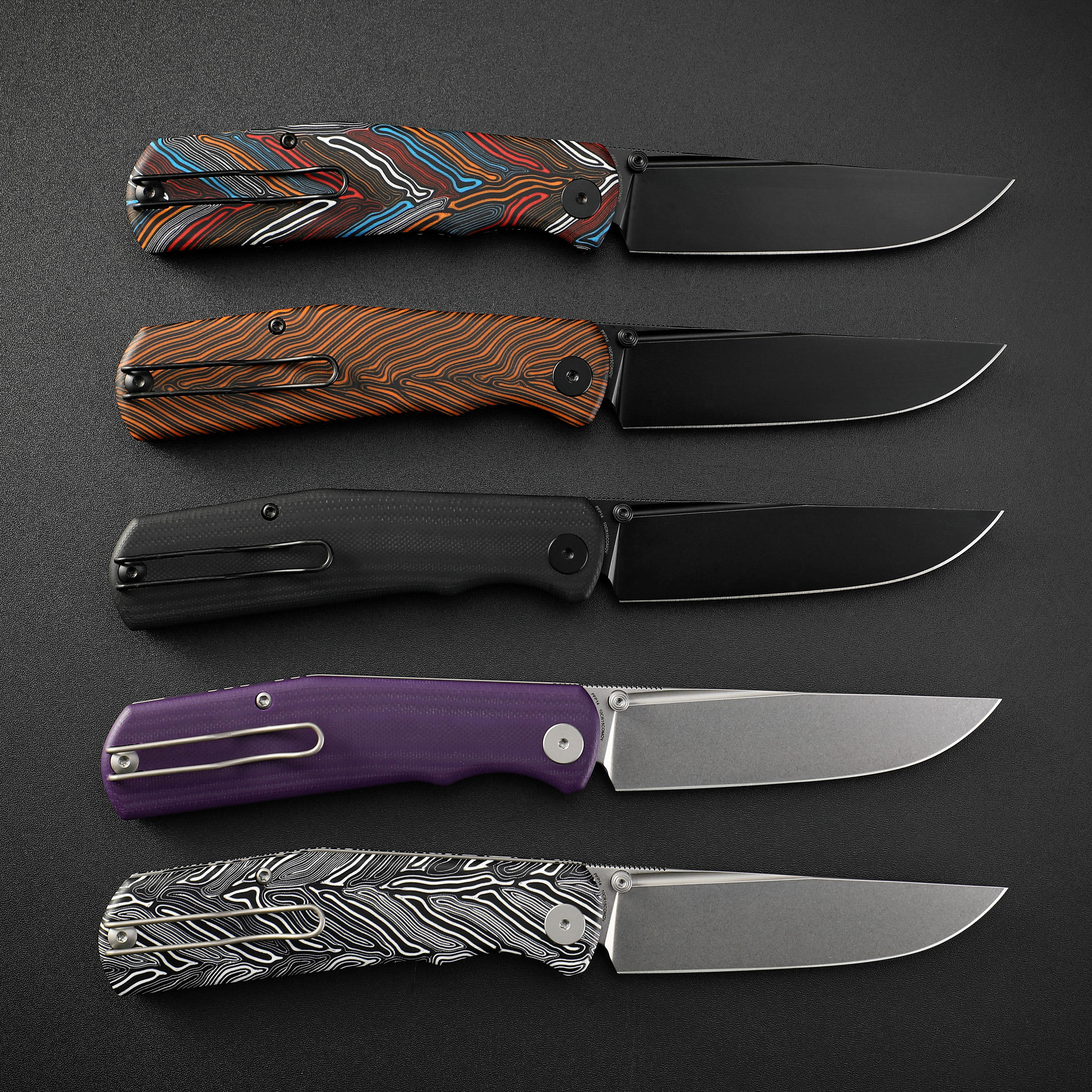Petrified Fish PFP14-Lis,3.90" 10Cr15CoMov Steel Blade,G10 Handle,Button Lock Folding Knife