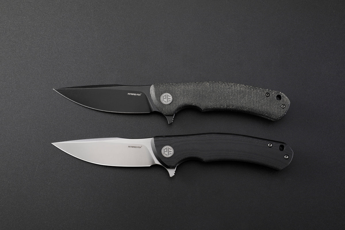 Petrified Fish PF949 Warrior,3.54" K110 Blade,Micarta/G10/Carbon Fiber Handle, Flipper Liner lock Folding knife