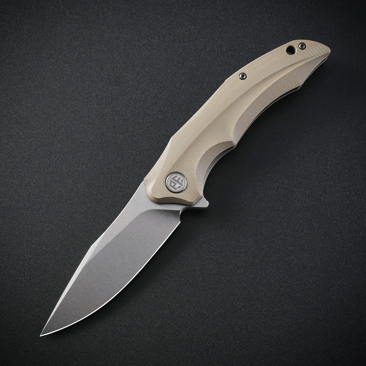 Petrified Fish PFP10 Hairtail,3.54" K110 Steel Blade,149g Micarta/Carbon Fiber Handle,Flipper Liner Lock Folding Knife