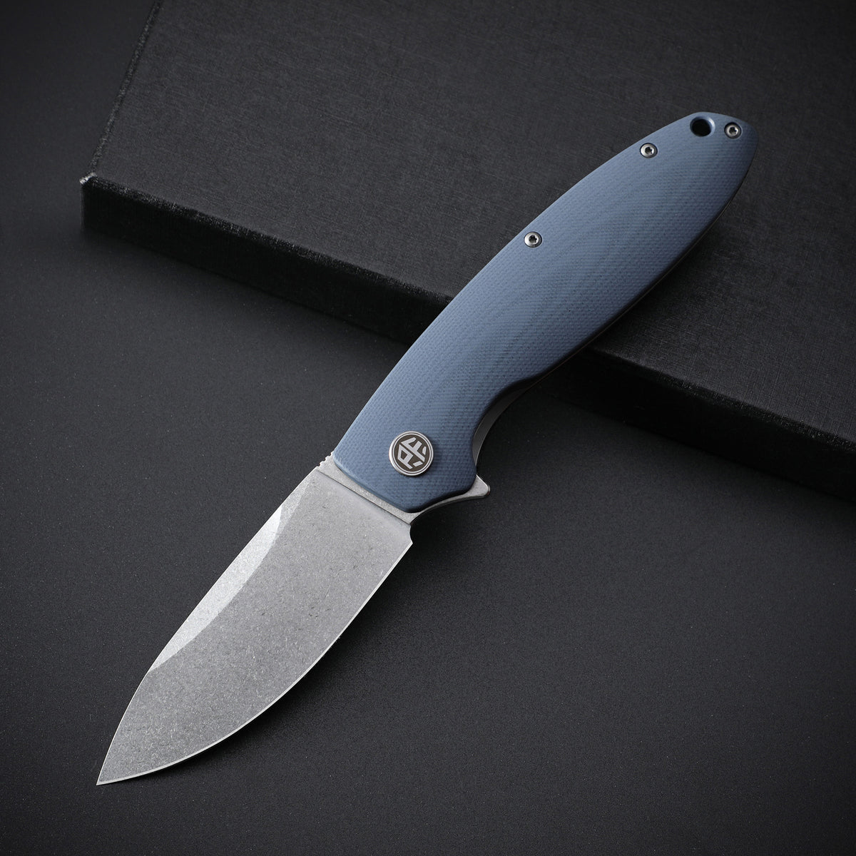 Petrified Fish PFB01 Terra,3.54" D2 Blade,Gmascus/G10/Micarta Handle Flipper Liner Lock Folding Knife