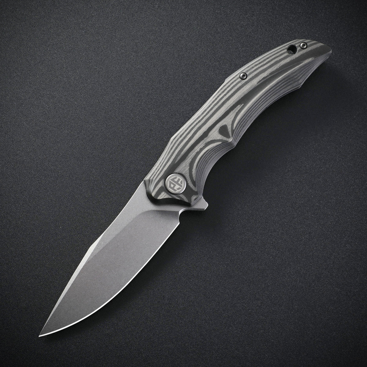 Petrified Fish PFP10 Hairtail,3.54" K110 Steel Blade,149g Micarta/Carbon Fiber Handle,Flipper Liner Lock Folding Knife