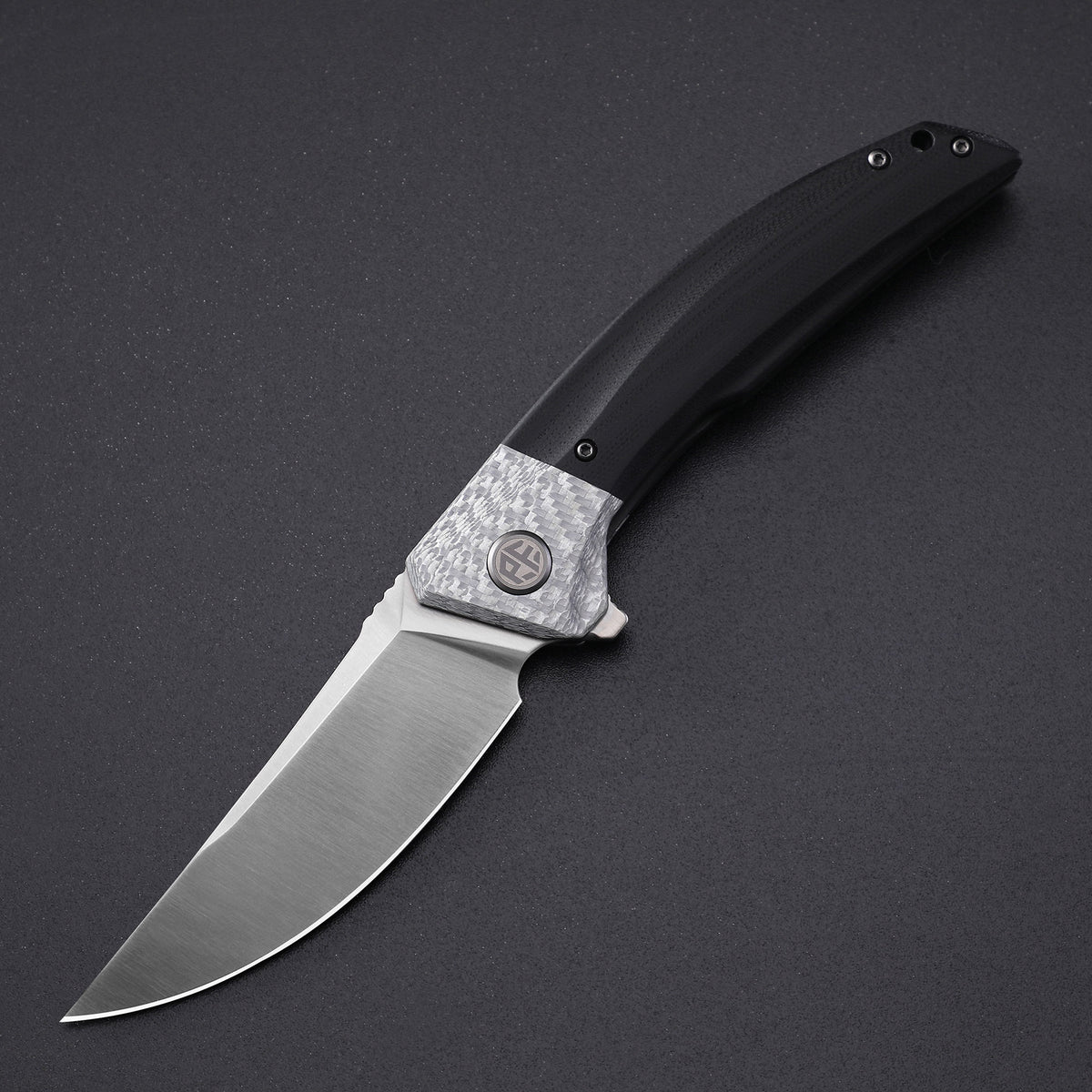 Petrified Fish PFP05 Deepsea,3.66" K110 Blade,Carbon fiber/Micarta/Carbon fiber&G10 Handle Flipper Liner Lock Folding Knife