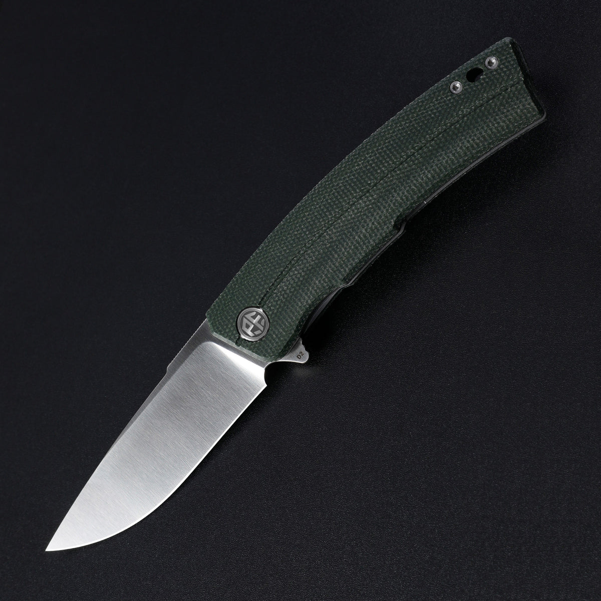 Petrified Fish PFP02 Magazine,3.66“ D2 Blade,G10/Micarta/Carbon Fiber Handle,Flipper Liner Lock Folding Knife