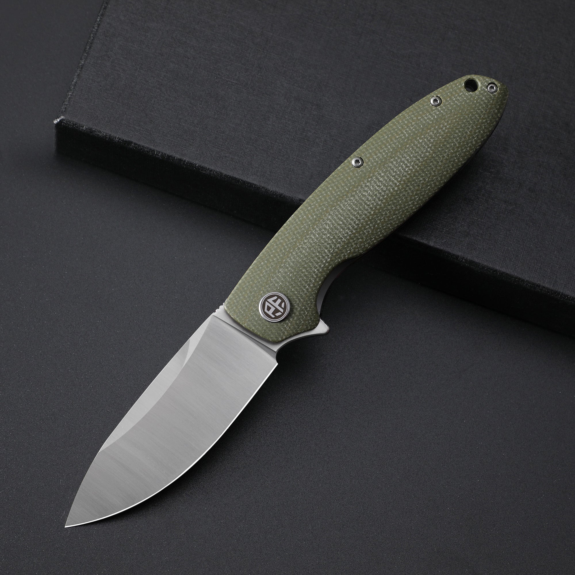 Petrified Fish PFB01 Terra,3.54" D2 Blade,Gmascus/G10/Micarta Handle Flipper Liner Lock Folding Knife