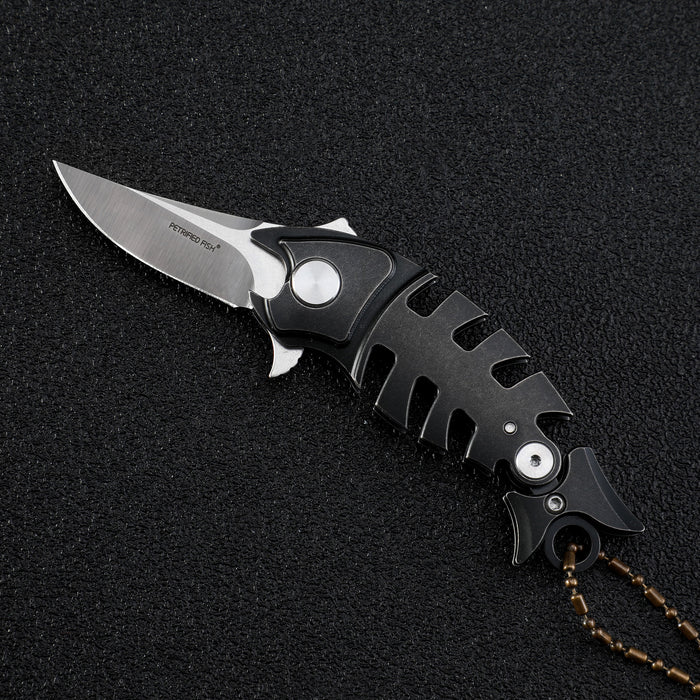 Petrified Fish PF900 Helmet,1.54" M390 Blade,Titanium Handle Pocket Folding Knife