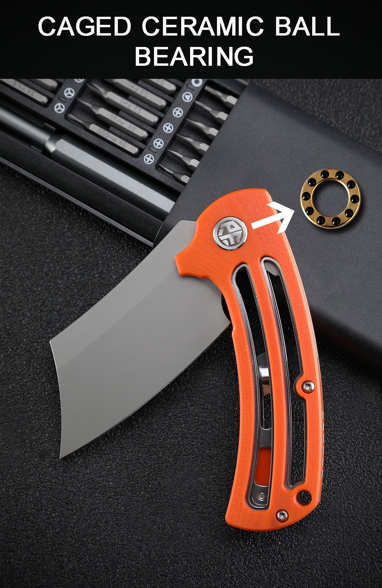 Petrified Fish PFE01 Eddy,3.07" K110/Damascus Blade,G10 Handle, Flipper Liner lock Folding knife