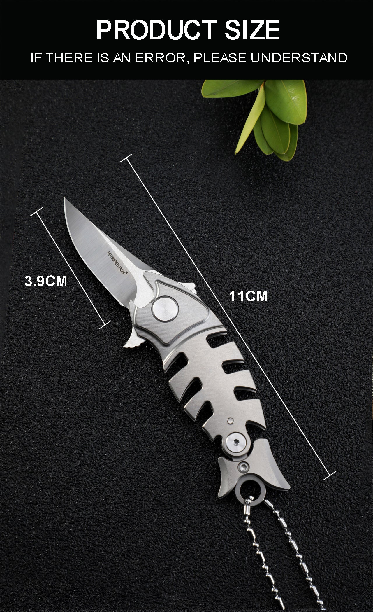 Petrified Fish PF900 Helmet,1.54" M390 Blade,Titanium Handle Pocket Folding Knife