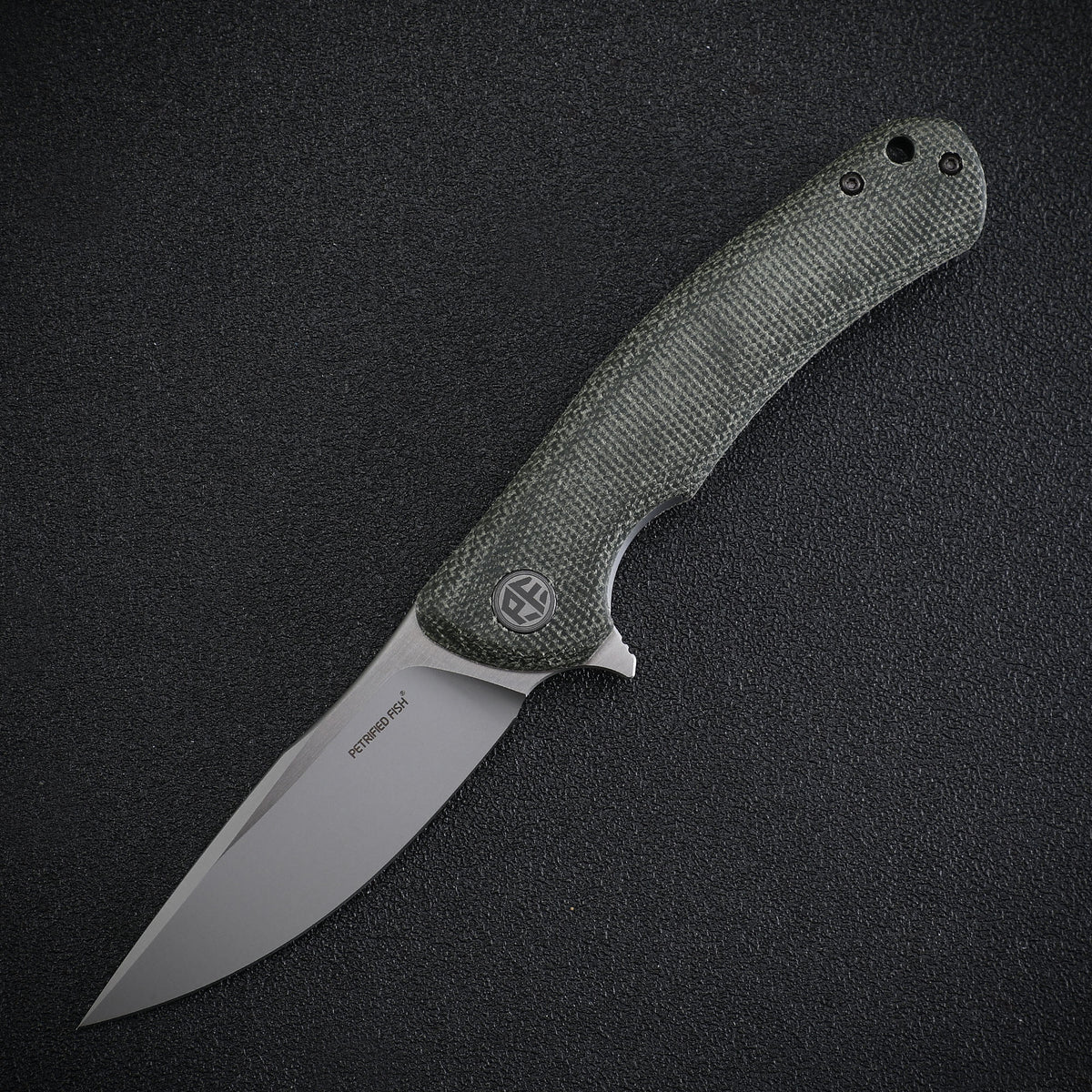 Petrified Fish PF949 Warrior,3.54" K110 Blade,Micarta/G10/Carbon Fiber Handle, Flipper Liner lock Folding knife