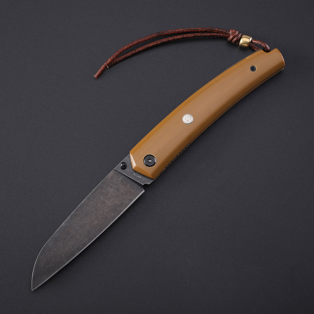 Petrified Fiah PF719 Patte,3.43"12C27N Blade,Wood/G10 Handle,Thumb Stud Liner Lock Folding Knife,