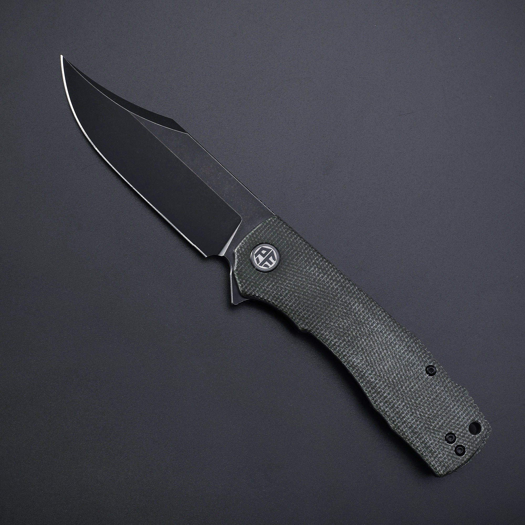 Petrified Fish PFP03 Victor,3.58" K110 Satin Blade,140g Micarta Handle Flipper Liner Lock Folding Knife