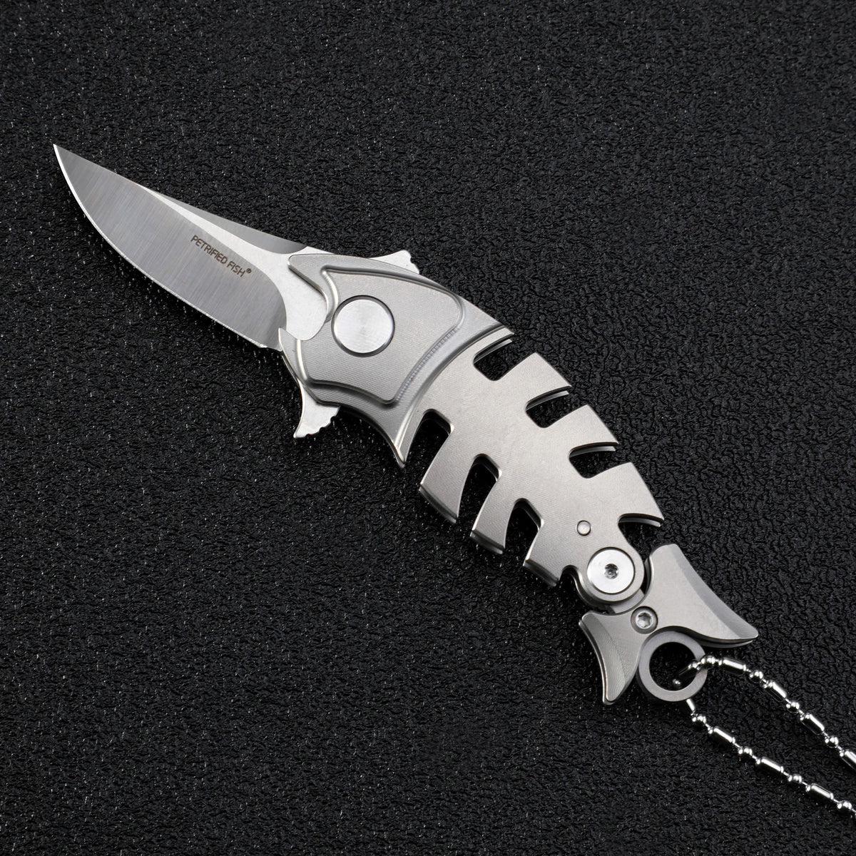 Petrified Fish PF900 Helmet,1.54" M390 Blade,Titanium Handle Pocket Folding Knife