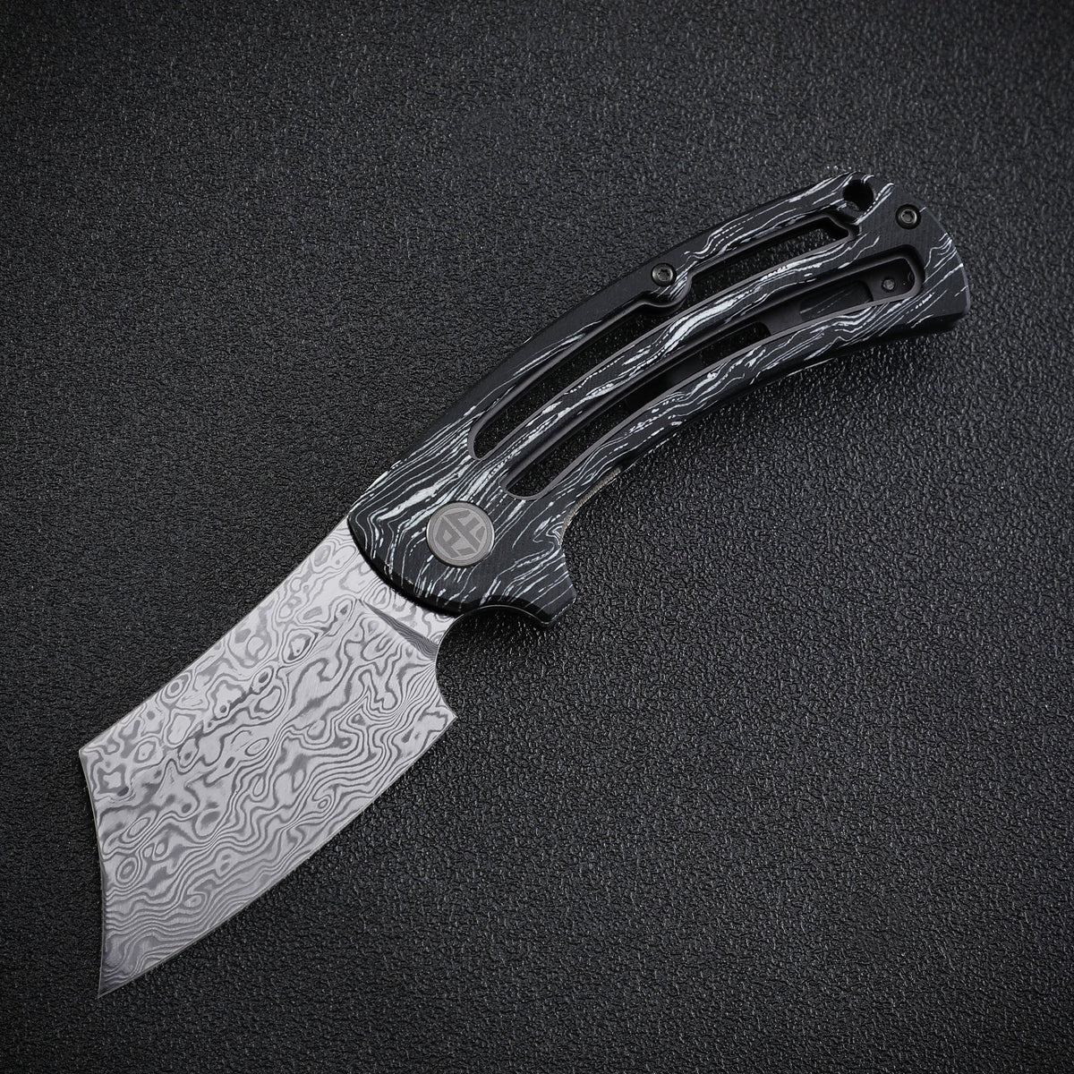 Petrified Fish PFE01 Eddy,3.07" K110/Damascus Blade,G10 Handle, Flipper Liner lock Folding knife