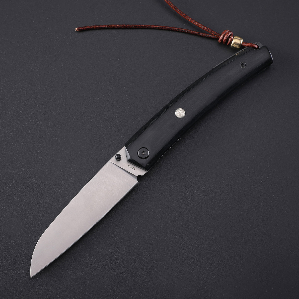 Petrified Fiah PF719 Patte,3.43"12C27N Blade,Wood/G10 Handle,Thumb Stud Liner Lock Folding Knife,