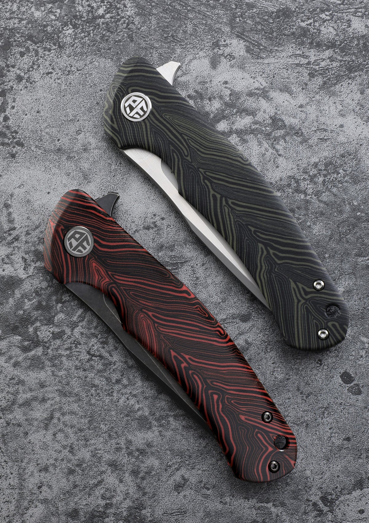 Petrified Fish PF949 Warrior,3.54" K110 Blade,Micarta/G10/Carbon Fiber Handle, Flipper Liner lock Folding knife