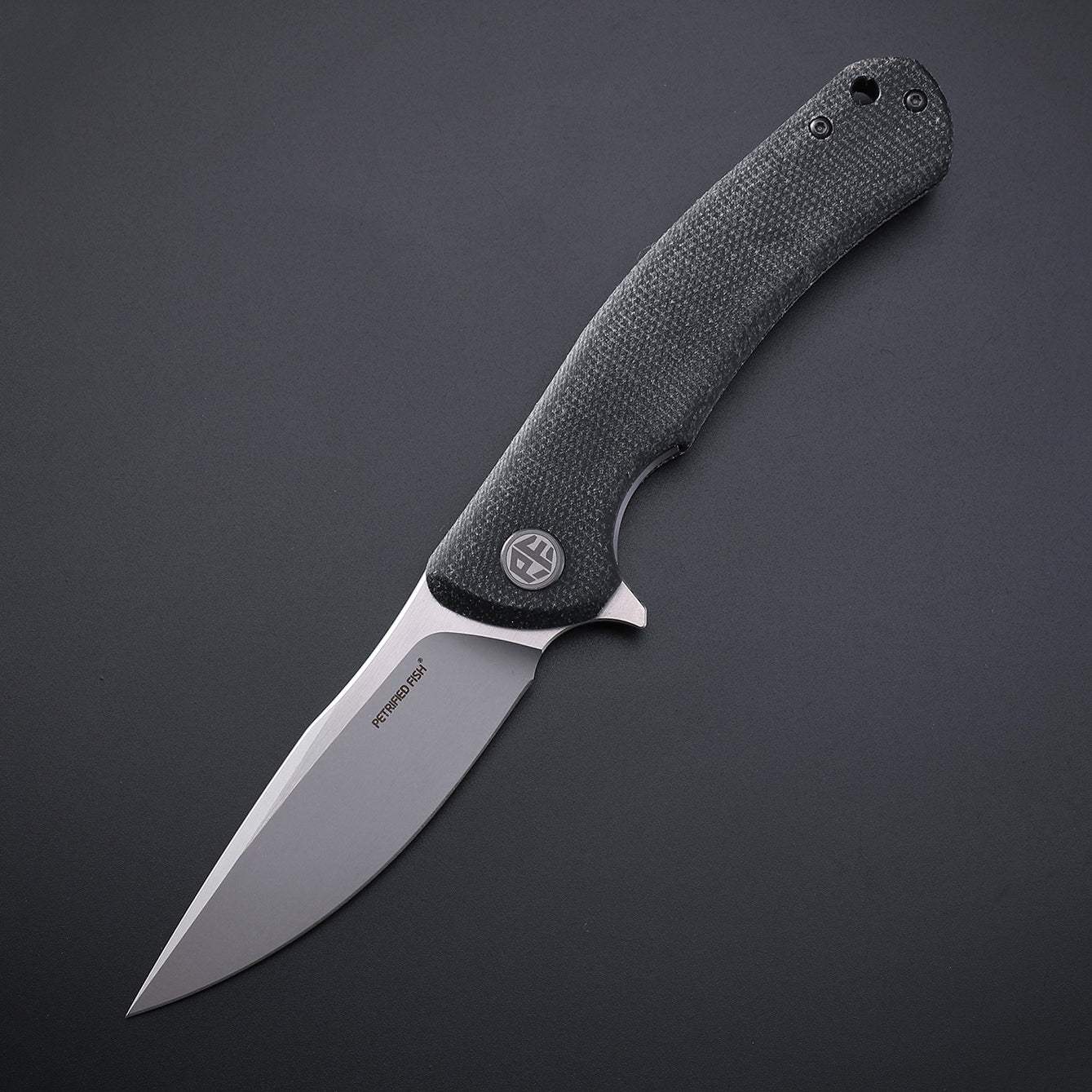 Petrified Fish PF949 Warrior,3.54" K110 Blade,Micarta/G10/Carbon Fiber Handle, Flipper Liner lock Folding knife