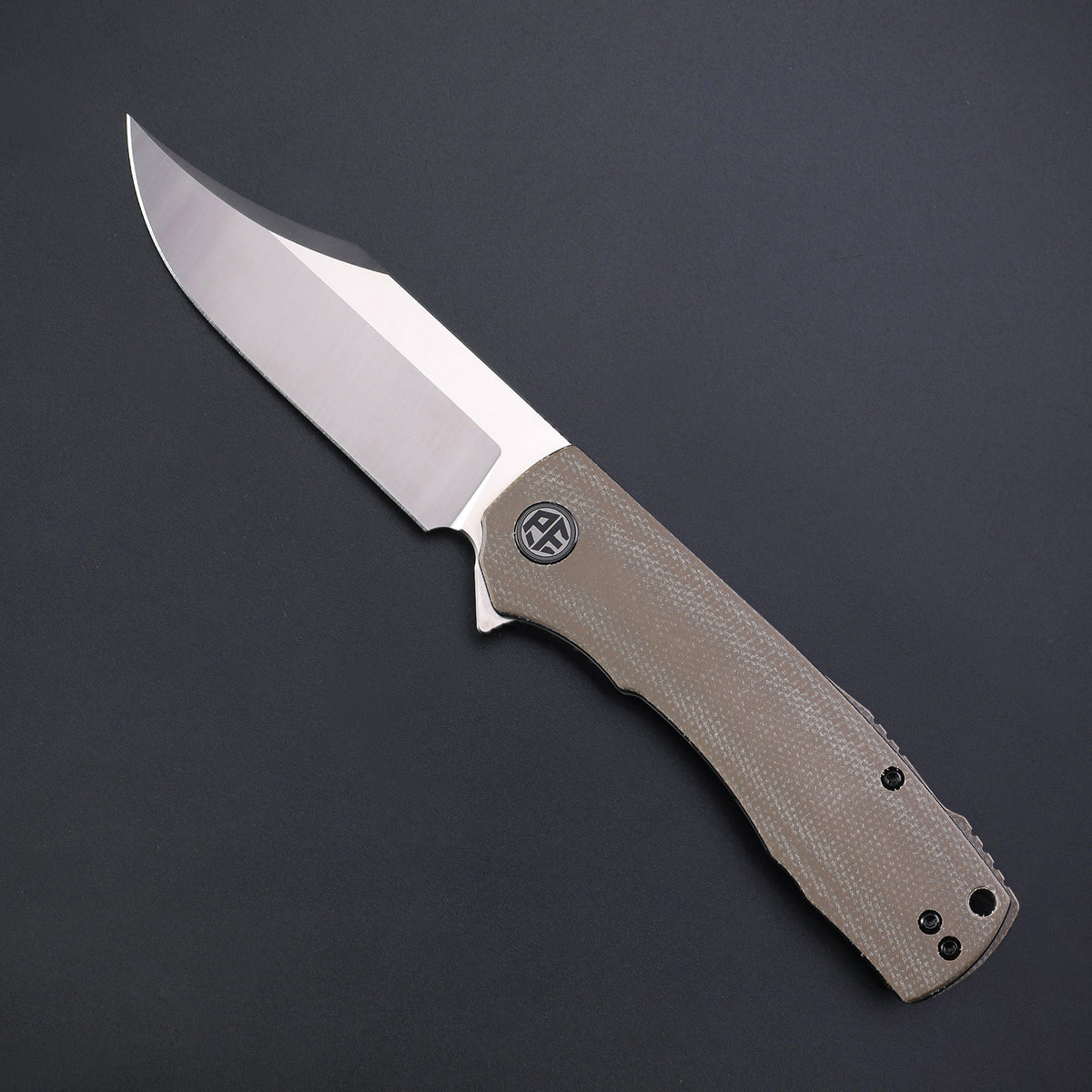 Petrified Fish PFP03 Victor,3.58" K110 Satin Blade,140g Micarta Handle Flipper Liner Lock Folding Knife