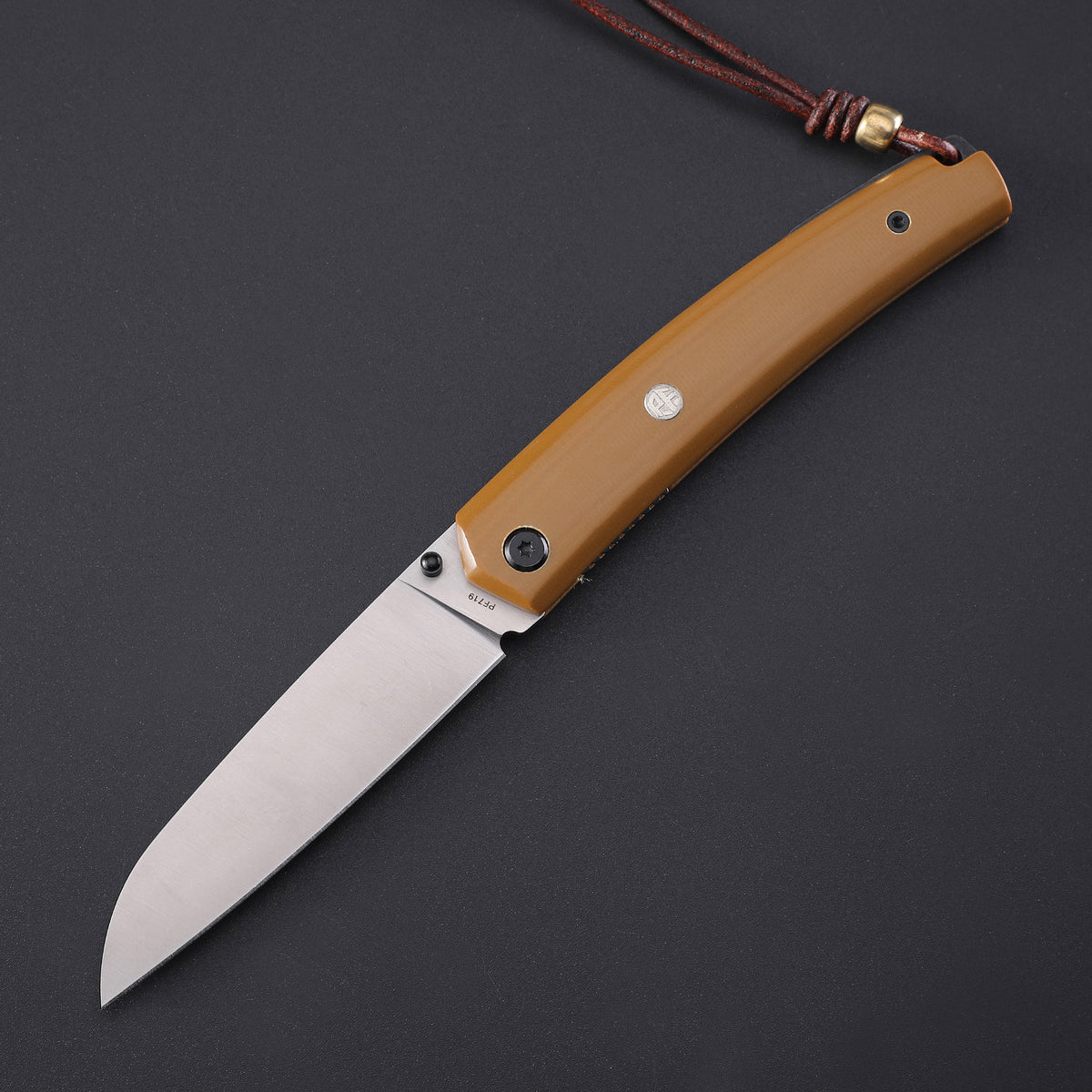 Petrified Fiah PF719 Patte,3.43"12C27N Blade,Wood/G10 Handle,Thumb Stud Liner Lock Folding Knife,