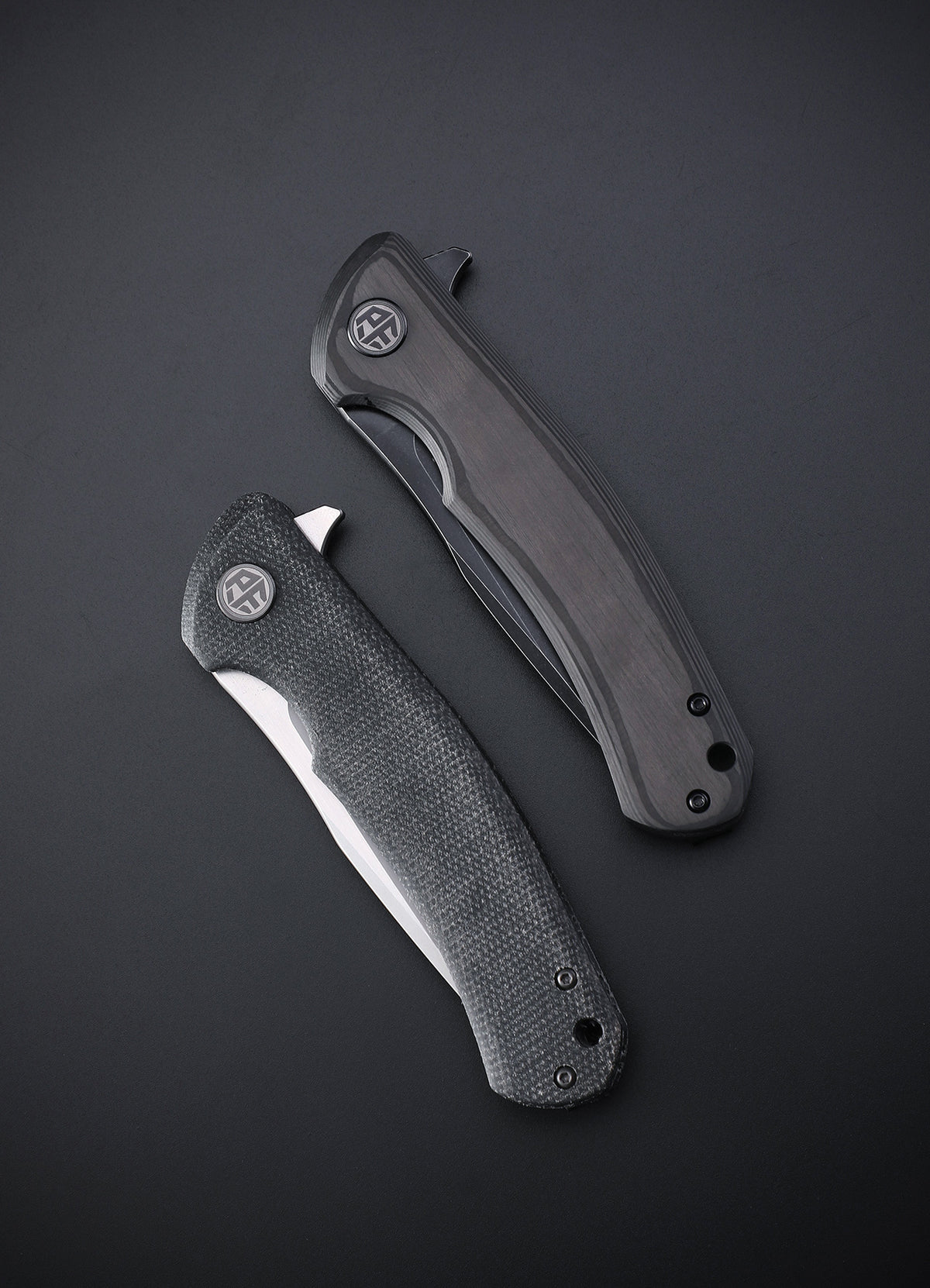Petrified Fish PF949 Warrior,3.54" K110 Blade,Micarta/G10/Carbon Fiber Handle, Flipper Liner lock Folding knife