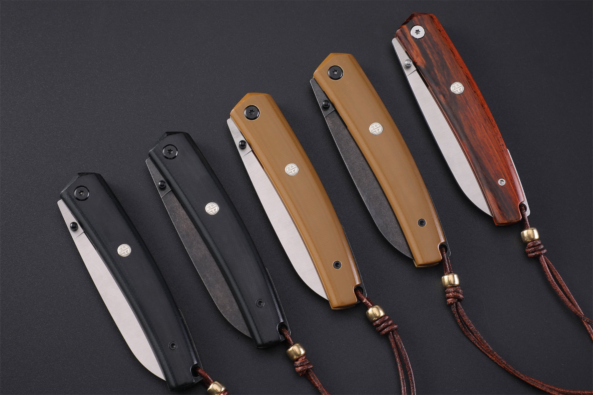 Petrified Fiah PF719 Patte,3.43"12C27N Blade,Wood/G10 Handle,Thumb Stud Liner Lock Folding Knife,
