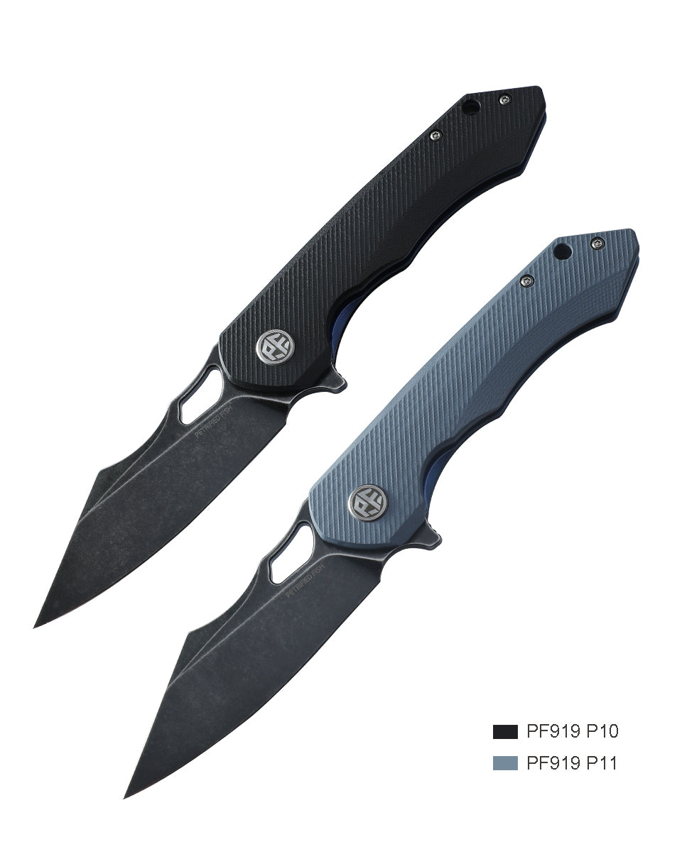 Petrified Fish PF919,3.66" D2 Blade,G10 Handle,Flipper Liner lock Folding knife