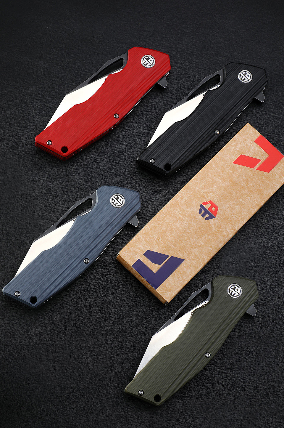 Petrified Fish PF929,3.54" D2 Blade,G10 Handle, Flipper Liner lock Folding knife