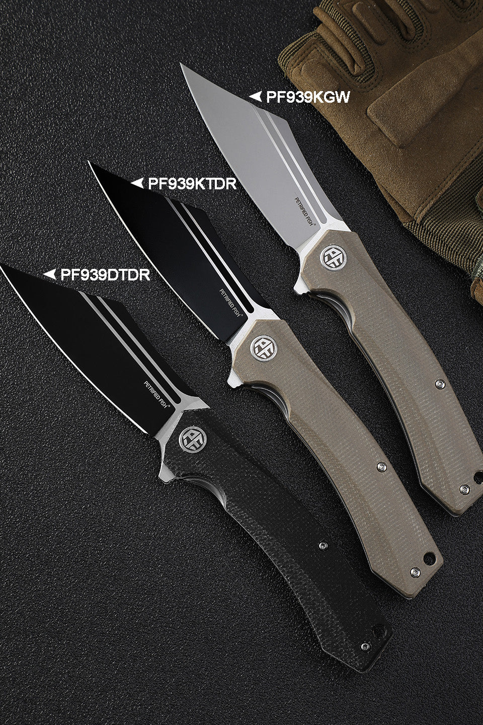 Petrified Fish PF939,3.86" D2 Blade,G10/Micarta Handle,Flipper Liner lock Folding knife