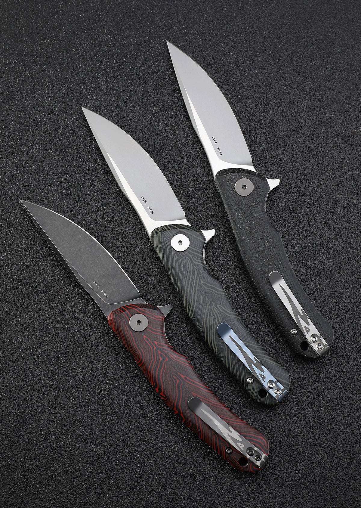 Petrified Fish PF949 Warrior,3.54" K110 Blade,Micarta/G10/Carbon Fiber Handle, Flipper Liner lock Folding knife