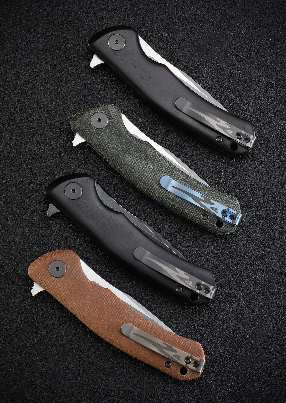 Petrified Fish PF949 Warrior,3.54" K110 Blade,Micarta/G10/Carbon Fiber Handle, Flipper Liner lock Folding knife
