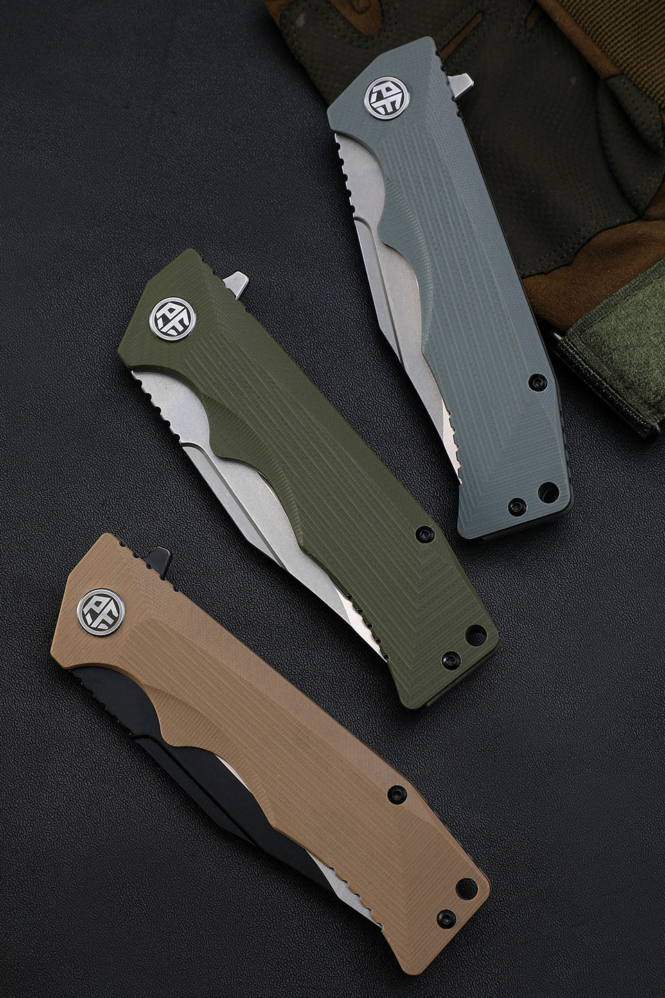 Petrified fish PF959,3.78" D2 Blade,G10 Handle, Flipper Liner lock Folding knife