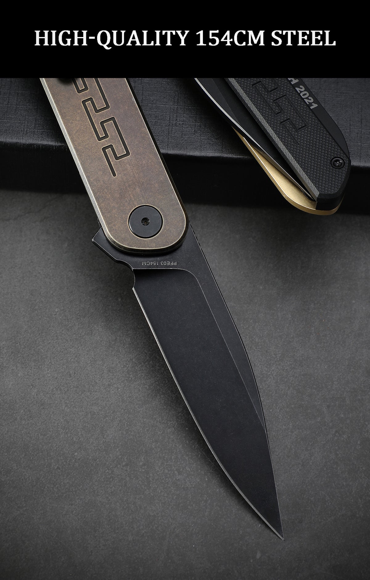 Petrified Fish PFE03 ZERO,3.6" 154CM Blade,98g Titanium & G10 Handle Flipper Liner Lock Folding knife