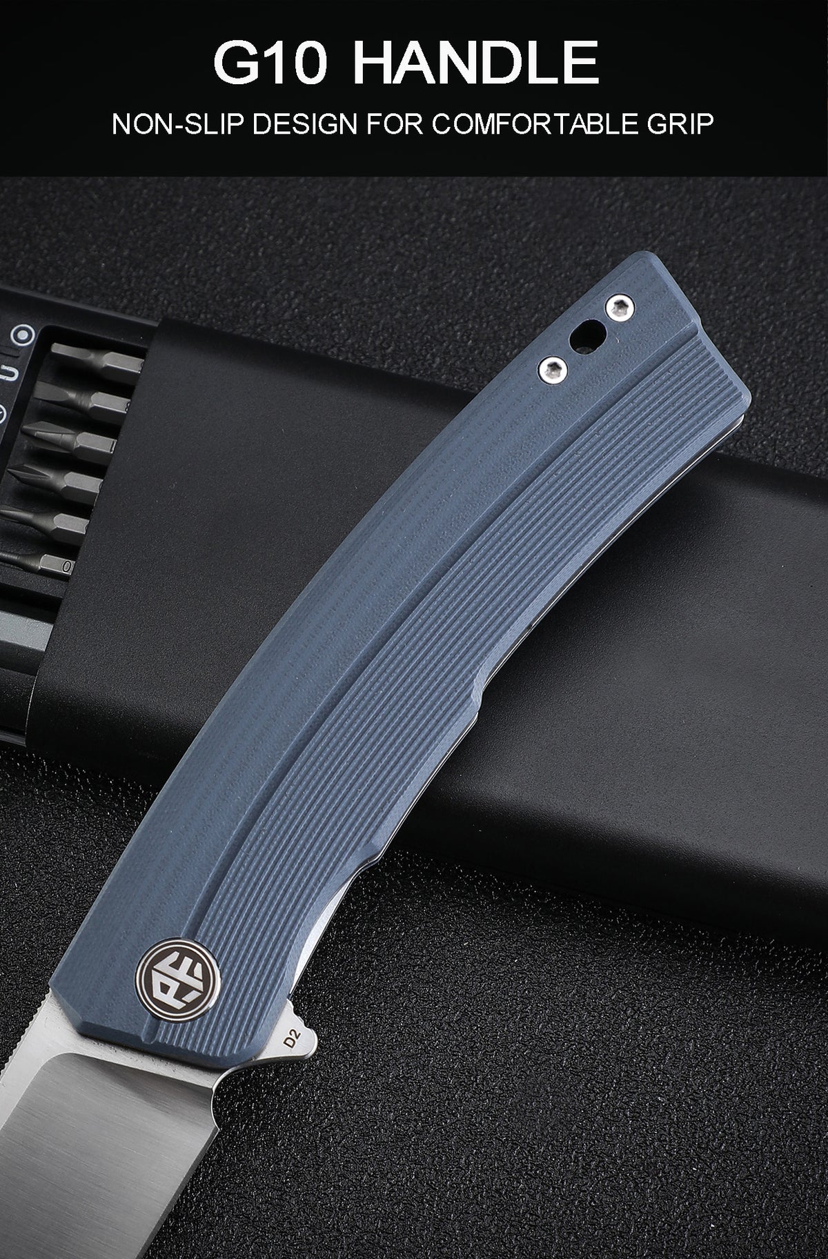 Petrified Fish PFP02 Magazine,3.66“ D2 Blade,G10/Micarta/Carbon Fiber Handle,Flipper Liner Lock Folding Knife