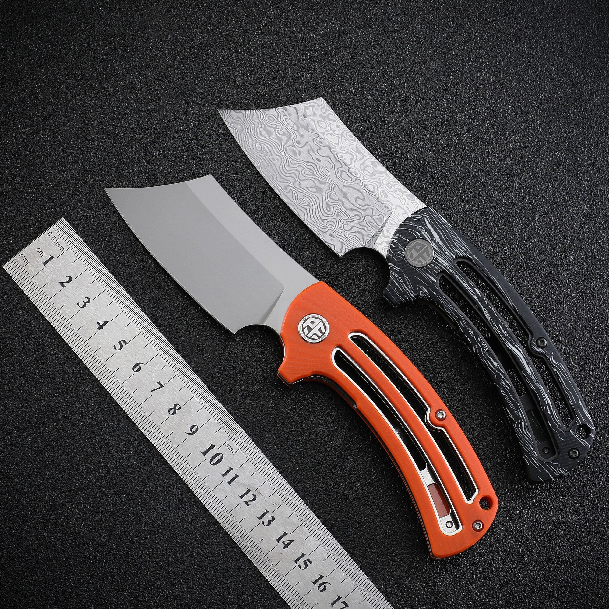 Petrified Fish PFE01 Eddy,3.07" K110/Damascus Blade,G10 Handle, Flipper Liner lock Folding knife